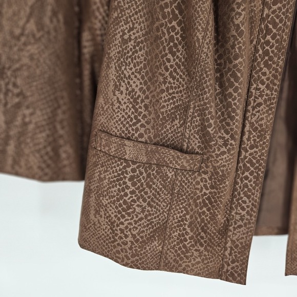 Alfred Dunner Brown Animal Print Jacket Blazer Washable Office Womens Size 18W - Picture 3 of 9
